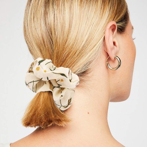 20 Pack Flower Hair Scrunchies for Women Chiffon Pattern Hair Bands Scrunchy Colorful Floral Hair Ties Bobbles for Hair Bow Ponytail Holder Printed Solid Color Hair Accessories for VSCO Girls 20pcs