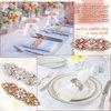 4 Pieces Rhinestone Applique Rhinestone Iron on Patch Rhinestone Hot Fix Applique Wedding Hair Appliques for Bridal Wedding Dress Clothes Sash Crystal Belt Sewing Appliques for Shoes (Silver)