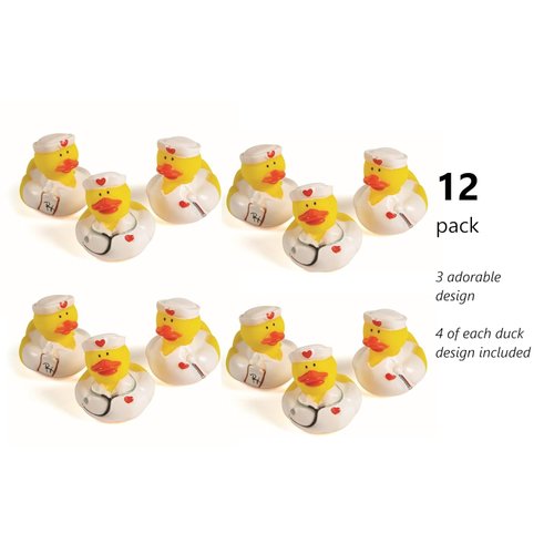 Nurse Rubber Ducks | 12 Pack | Party Favors Nurse Appreciation | Nursing Student Gifts