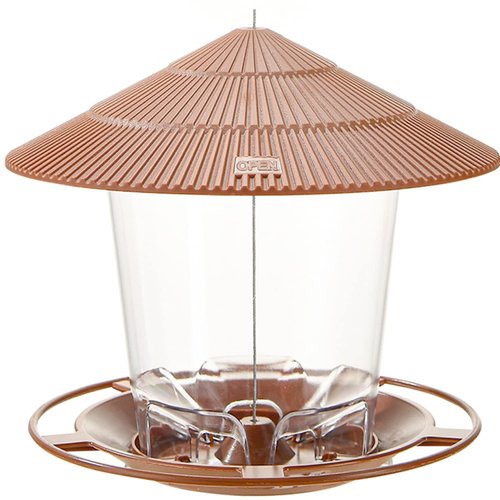 Hanizi Hanging Bird Feeder Squirrel Proof for Outdoor Wild Bird Seed, Outside, Garden Yard Decoration (Brown)