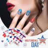 SILPECWEE 6 Sheets 4th of July Nail Wraps for Women Self Adhesive Independence Day Nail Polish Stickers Patriotic American Nail Polish Strips Fingernail Manicure Design with Nail File