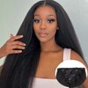 Yargel Hair 22 Inch Kinky Straight Clip in Hair Extensions for Black Women Yaki Straight Clip ins Full Head Seamless Synthetic Hair Pieces(2 pack)