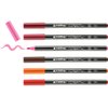 edding 4200 porcelain brush pen - 3x red, orange, brown, pink - 6 pens - brush nib 1-4 mm - felt-nib pen for painting and decorating ceramics, porcelain - dishwasher-safe, lightfast ink, quick-drying