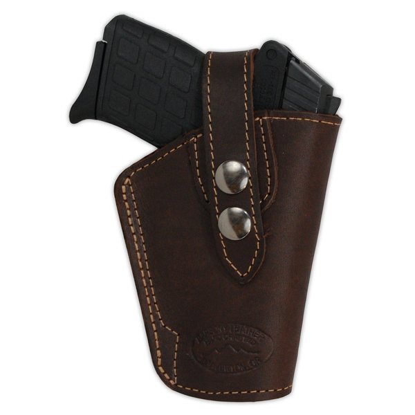 Barsony Brown Leather Belt Clip Holster for Beretta Nano left