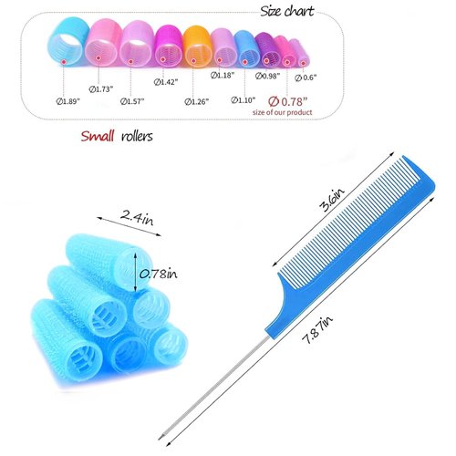 ZMD 18Pcs Self Grip Small Hair Curlers Rollers, Plastic Hair Curlers Heatless Salon Hair Dressing Curlers DIY Curly Hair Accessories for Women Girls Short Medium Thick Hair (0.8 x 2.4 Inch)