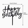 ZHENGYE Set of 1 Black Acrylic Happy birthday Cake Topper And 5 pcs silvery Star Cupcake Topper Cake Decoration Supplies for Baby Shower Birthday Decorations(Black 2)