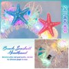 CAKURE Light up Starfish Headband Seashell LED Hair Band Glow Headpiece Party Costume Hair Accessories for Women