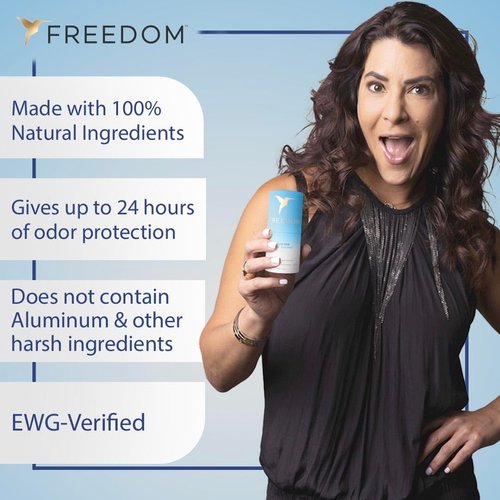 FREEDOM Natural Deodorant - 100% Aluminum & Paraben Free, 24 Hour Odor Protection for Women & Men, Made w/Natural Essential Oils, Lightening and Brightening - (Coconut Vanilla, Paper Twist Tube