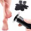TOEDO Electric Callus Remover and Pedicure Tool with 60pcs Replacement Sandpaper Discs - for Cracked Heels and Hard Skin (Black, 600r/min)