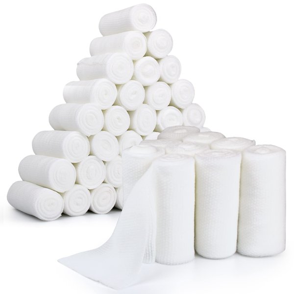 AFFORDTEX Gauze Bandages – 36 Rolls - Premium First Aid Supplies for Safe Adventuring – Flexible, Stretchable, and Breathable Gauze Rolls – 4” x 4.1 Yards Bandage Wrap for Wound Dressing