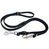 6 Way European Multifunctional Leather Dog Leash Braided, Adjustable Schutzhund Lead Black 42"-84" Long, 3/4" Wide (18 Mm)