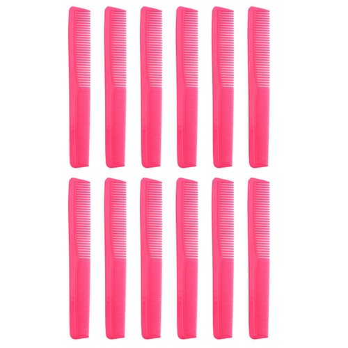 7 inch All Purpose Hair Comb. Hair Cutting Combs. Barber’s & Hairstylist Combs. Neon Pink 1 DZ
