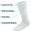 Falari Physicians Approved Diabetic Socks Crew Unisex 3, 6 or 12-Pack (10-13, 3 Pairs White)