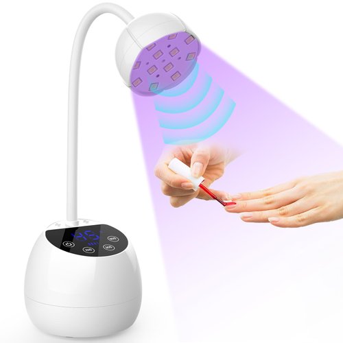 UV LED Nail Lamp Cordless 36W Mini UV Light for Gel X Nails Tips Rechargeable Nail Dryers with Smart Sensor & 4 Timers Portable Flash Cure Nail Light Fast Curing Rotatable Gooseneck Gel Polish Lamp