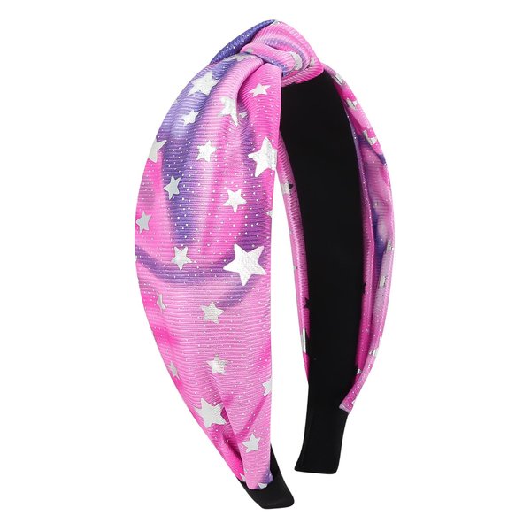 YARIEW Star Knotted Headbands for Girls, Knot Headbands for Kids, Cute Hair Bands, Glitter Little Girl Hair Accessories, Non-Slip Fashion Head Band, Princess Party Decorations (Pink)