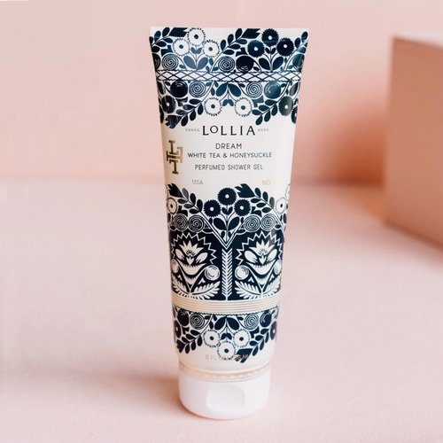 LOLLIA Dream Shower Gel, 8 fl. oz. – White Tea & Honeysuckle – Scented Shower Gel Body Wash, Shea Butter Body Wash, Bath Wash for Women, Beautiful Shower Gel, Moisturizing Body Wash
