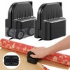 2Pcs Wrapping Paper Cutter, Gift Wrap Cutter with 2 Replaceable Blade 4 Wheels Compact Christmas Gift Wrapping Paper Roll Cutter Tool Black