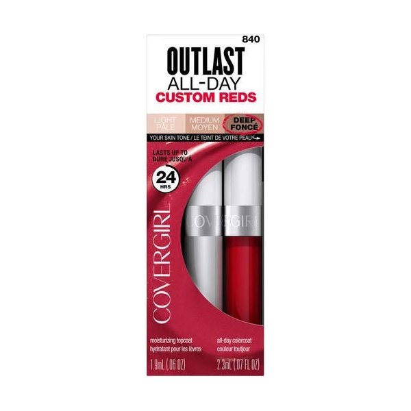COVERGIRL Outlast All-Day Custom Reds Lip Color, Signature Scarlet (Pack of 8)