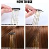 Hair Tinsel Kit 12 Pcs Clip in Hair Tinsel Heat Resistant 20 Inch Fairy Hair Tinsel Kit for Women Glitter Tinsel Hair Extensions for Party(Lake blue)