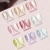 Gsnagole Silk Cat Eye Gel Nail Polish Set Of 9 Colors Ceramic Moonlight Glitter Reflective Shimmer White Orange Green Blue Purple Red Jelly Magnetic French Gel Polish Kit (Full Set Of 9 Colors)