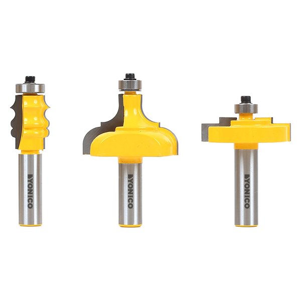 YONICO Router Bits Set Picture Frame 3 Bit 1/2-Inch Shank 18322