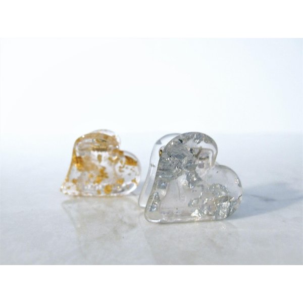 Generic Small mini clear gold or silver heart shaped hair claw clip (Primary color: Silver), 1 Count (Pack of 1)