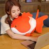 OUKEYI 13.8"/35cm Goldfish Plush Stuffed Animal Toy Cute Soft Goldfish Plush Pillow Goldfish Doll Soft Stuffed Decorative Toy,Stuffed Animal for Children Gift (red)