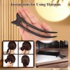 KingcanY Wooden 2-Prong Hair Forks, Handmade Retro Sandalwood Hair Sticks French Hair Chopsticks Hair Pins Hairpin, Hair Accessory (Black butterfly)