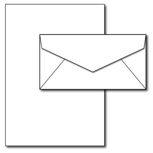 Blank Letterhead Paper & Envelopes - 40 Sets - Unique Executive Size (7" x 10") Paper with Matching Envelopes - Great for Business or Personal Letters