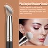TEOYALL 3 Piece Black Wood Contour Conceal Brush Set with Angled Synthetic Concealer Brush for Liquid, Cream and Powder Cosmetics