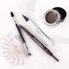 evpct Eyebrow Stamp Pencil Kit for Eyebrows, Makeup Brow Stamp Trio Kit with Waterproof Eyebrow Pencil, Eyeliner, Eyebrow Pomade, 10 Eyebrow Stencils and Dual-ended Eyebrow Brush, Kit-06# MEDIUM BROWN