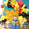Red Black Yellow Balloons Arch Garland Kit, Cartoon Birthday Party Balloons with Flash Lightning Starburst Mylar Balloons for Cartoon Ball Theme Birthday Baby Shower Party Decor