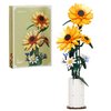 ZONECYTD Sunflower Building Blocks Sets Flower Bouquet with Vase for Adults Teens, Flower Garden Building Toys for Girls Boys Home Decor - 821Pcs