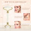 Jade Roller Gua Sha Set - Facial Skin Care Set, Facial Beauty Tools, Natural Beauty Skin Care Tools, Face Roller Massager for Face, Neck, and Eye Treatment (White)