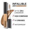 PHOERA Liquid Concealer,Full Coverage Concealer,Multi-Use Makeup Concealer for Acne,Dark Circles,Tattoo,Freckles,High Adherence Hydrating Face Concealer for Women Mens(101# LIGHT)