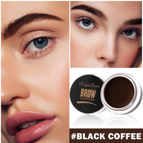 Eyebrow Pomade Brow Gel Pomade,Long Lasting Waterproof and Enhancers Eyebrow Soft Smooth,Eyebrow Makeup Gel with Eyebrow Brush for Girls and Women-Black Coffee