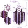 ANROYE Purple Triple Moon Goddess Macrame Wall Hanging, Boho Wiccan Crescent Dream Catcher, Bohemian Witchy Dreamcatcher Gift for Women, Hippie Woven Pagan Tapestry Decor for Bedroom Witch Decoration