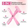 MelodySusie 5 in 1 Nail Magnet, Multifunctional Cat Eye Gel Nail Polish Magnet for Nail Art, Strong Magnetic Nail Polish Magnets Nail Design Tools (Pink)