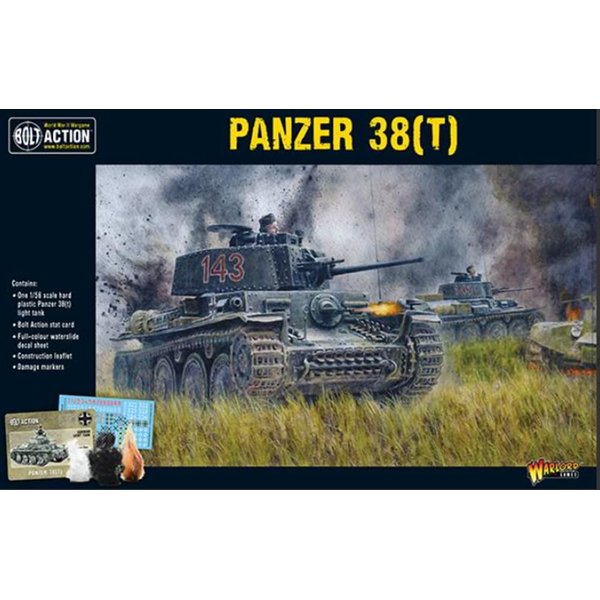 Bolt Action Panzer 38(t) Tank 1:56 WWII Military Wargaming Plastic Model Kit