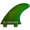 Culprit Surf Honeycomb RTM FCS M3 Style Thruster Surfboard Fins - Green - C2
