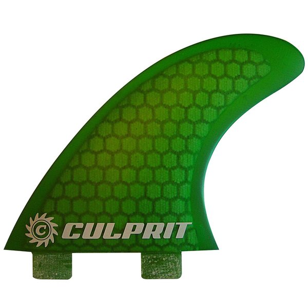 Culprit Surf Honeycomb RTM FCS M3 Style Thruster Surfboard Fins - Green - C2