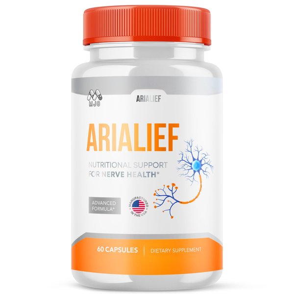 Arialief Capsules, Official Arialief Nerve Pills with All Natural Ingredients, Advanced Aria LIEF PrimePalm Sciatica Support Supplement, AriaLeaf Maximum Strength Nerve Support Vitamin (60 Capsules)