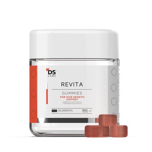 DS Laboratories Revita Hair Growth Gummies, Biotin, Vitamin D, Iron, Magnesium, Melatonin & Zinc Supplement, Vegan, Supports Thicker Hair Growth, Gluten Free (Packaging May Vary)