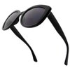 VITENZI Bifocal Sunglasses with Readers for Women, Oversized Butterfly Cat Eye Reader, Barletta in Black 2.50
