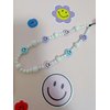 Drawwind Phone Charm Strap Universal Cell Phone Lanyard Wrist Strap Beaded Phone Chain String Handmade Phone Case Accessories for Women Girls (Smiley Face)
