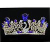 Janefashions Swan Royal Blue Austrian Crystal Rhinestone Tiara Crown With Hair Combs T897