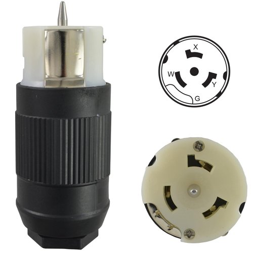 Conntek CS6364 50-Amp 125/250-volt Generator Power Cord Connector for Up to 12500 Watt Generators,Black