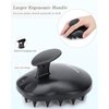 FREATECH 100% Silicone Hair Scalp Massager Shampoo Brush for Scalp Care and Hair Growth, Waterproof Shower Hair Scrubber Scalp Exfoliator for Dandruff and Buildup, Sturdy and Hygienic, Black