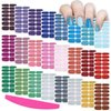 SILPECWEE 24 Sheets Nail Wraps for Women Glitter Nail Polish Strips Self Adhesive Nail Polish Stickers Gel Nail Strips Fingernail Manicure Stickers for Nail Art with 1pc Nail File