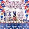 Baseball Party Decorations, Baseball Birthday Decorations,Baseball Birthday Party Supplies Kit，Including Sport Themed Birthday Plates Tablecloth Napkin Banner Baseball Garland Cupcake Toppers Balloons Stickers Set